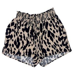 One 5 One Shorts with Tie Waist in Black & Tan - Size Large